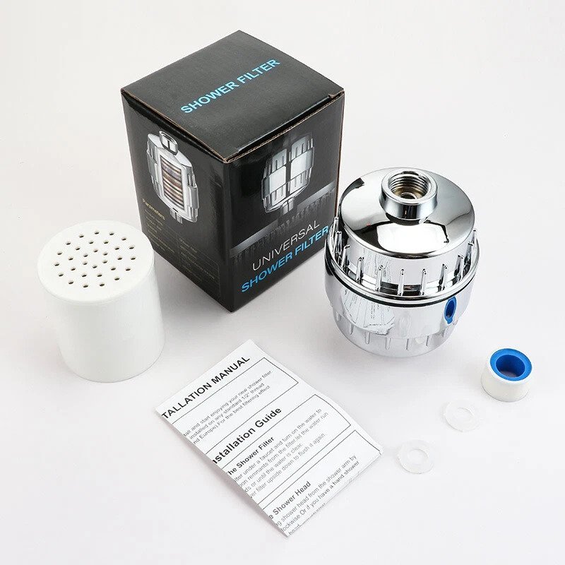 Shower Water Filter Reduces Hair Fall, Dandruff & Skin Irritation 20-Stage Water Purifier Removes 99% Chlorine